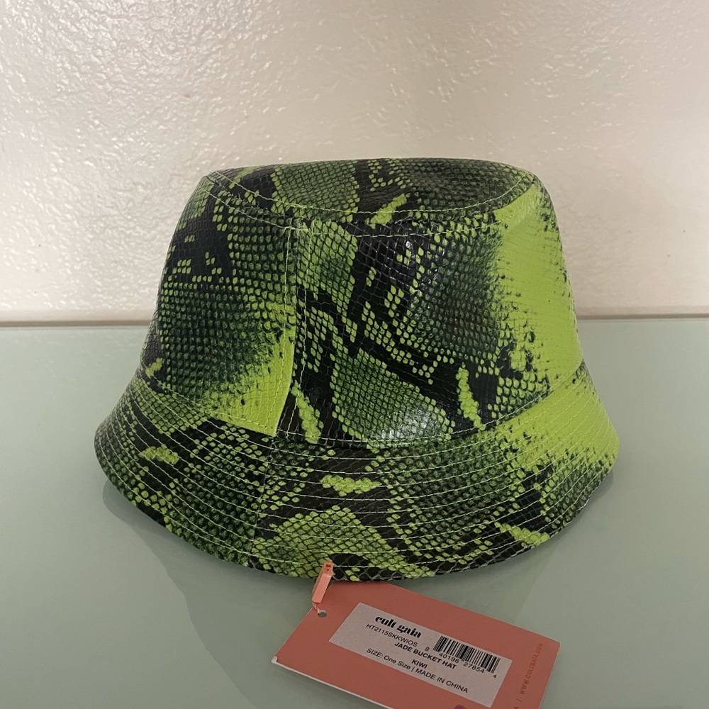 Cult Gaia Green Snake Print Hat MAKE AN OFFER - Picture 2 of 3